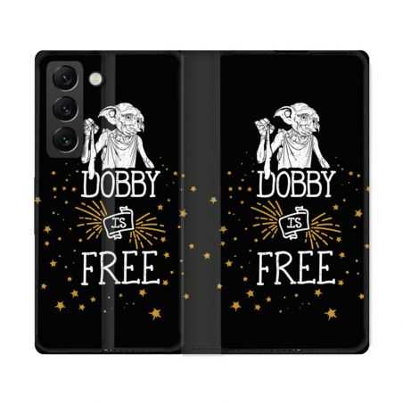 Housse Cuir Portefeuille Pour Samsung Galaxy S22 Ultra Harry Potter Dobby Free Noir
