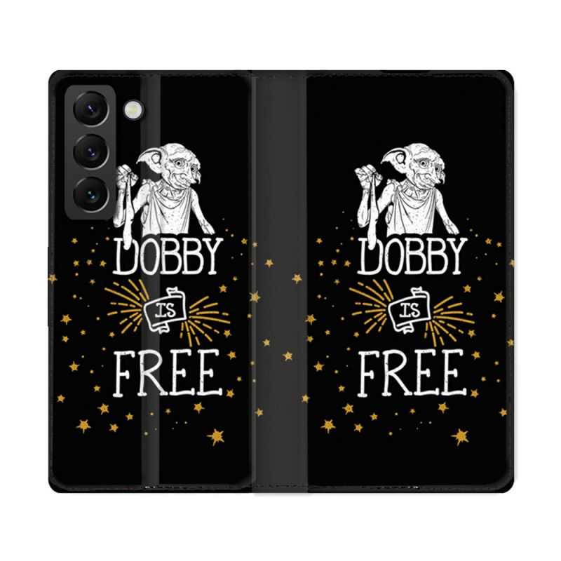 Housse Cuir Portefeuille Pour Samsung Galaxy S22 Ultra Harry Potter Dobby Free Noir