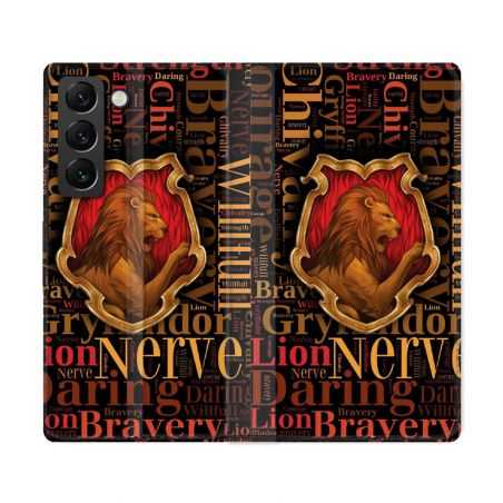 Housse Cuir Portefeuille Pour Samsung Galaxy S22 Ultra Harry Potter Griffondor