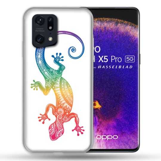 Coque Pour Oppo Find X5 Pro Animal Salamandre Color