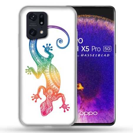 Coque Pour Oppo Find X5 Pro Animal Salamandre Color