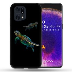 Coque Pour Oppo Find X5 Pro Animal Tortue Noire multicolore