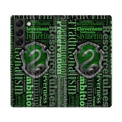Housse Cuir Portefeuille Pour Samsung Galaxy S22 Ultra Harry Potter Serpentar