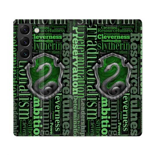 Housse Cuir Portefeuille Pour Samsung Galaxy S22 Ultra Harry Potter Serpentar