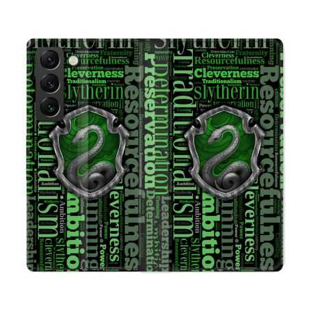 Housse Cuir Portefeuille Pour Samsung Galaxy S22 Ultra Harry Potter Serpentar