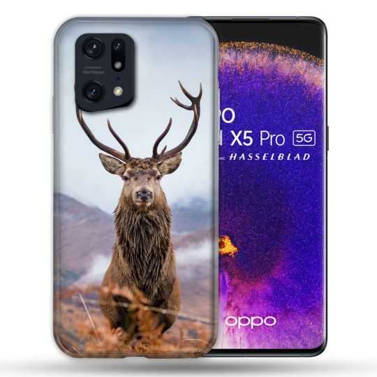 Coque Pour Oppo Find X5 Pro Chasse Chevreuil Montagne