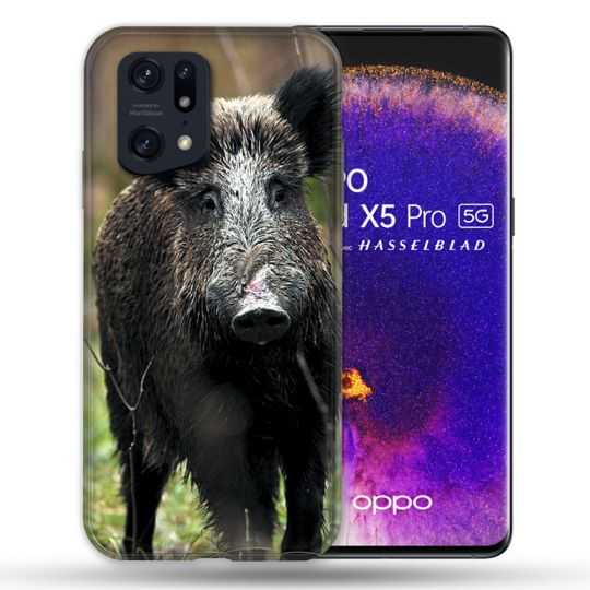 Coque Pour Oppo Find X5 Pro Chasse Sanglier bois