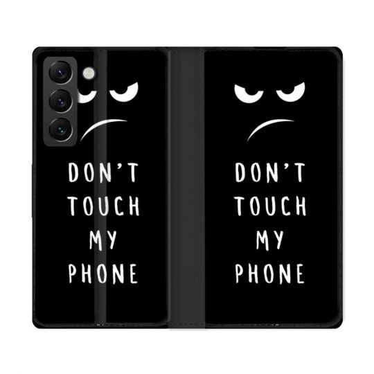 Housse Cuir Portefeuille Pour Samsung Galaxy S22 Ultra Humour Don't Touch