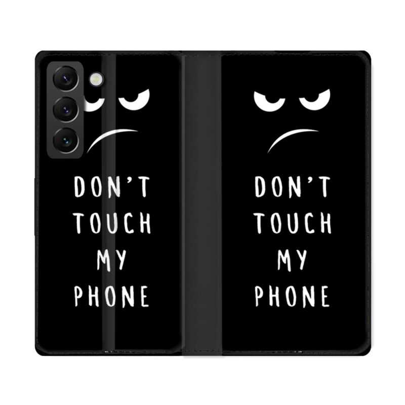 Housse Cuir Portefeuille Pour Samsung Galaxy S22 Ultra Humour Don't Touch