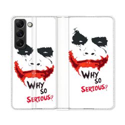 Housse Cuir Portefeuille Pour Samsung Galaxy S22 Ultra Joker Blanc