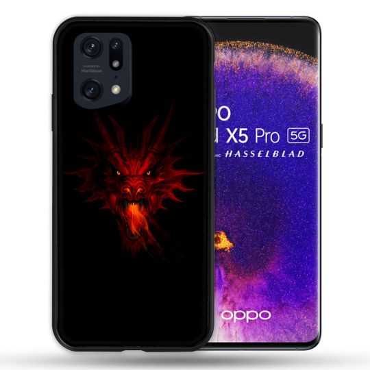 Coque Pour Oppo Find X5 Pro Fantastique Dragon Feu