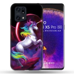 Coque Pour Oppo Find X5 Pro Fantastique Licorne Arc en ciel