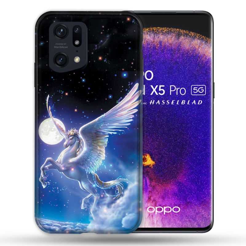 Coque Pour Oppo Find X5 Pro Fantastique Licorne Céleste