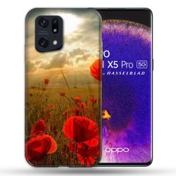 Coque Pour Oppo Find X5 Pro Fleur Coquelicot