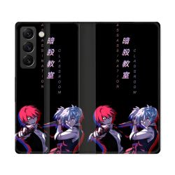 Housse Cuir Portefeuille Pour Samsung Galaxy S22 Ultra Manga Assassination Classroom Duo