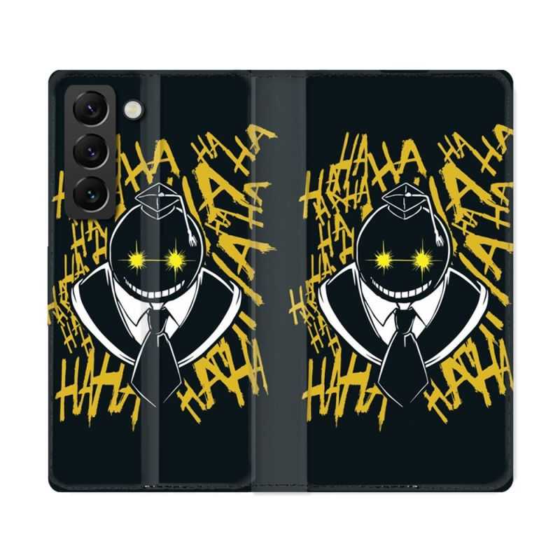 Housse Cuir Portefeuille Pour Samsung Galaxy S22 Ultra Manga Assassination Classroom Kuro Noir