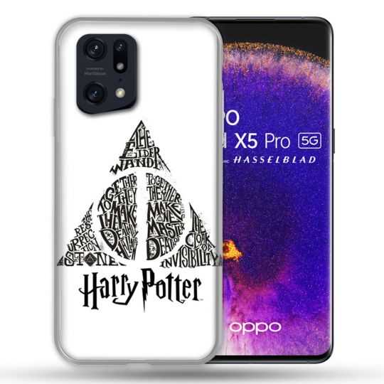 Coque Pour Oppo Find X5 Pro Harry Potter Hollows triangle Blanc