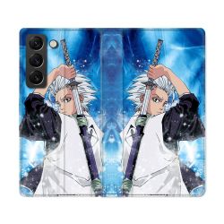Housse Cuir Portefeuille Pour Samsung Galaxy S22 Ultra Manga Bleach Hitsugaya