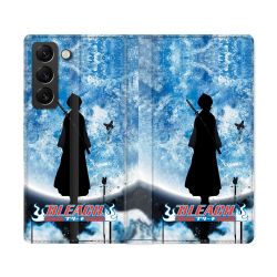 Housse Cuir Portefeuille Pour Samsung Galaxy S22 Ultra Manga Bleach Lune