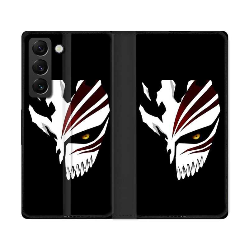 Housse Cuir Portefeuille Pour Samsung Galaxy S22 Ultra Manga Bleach Masque