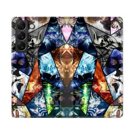 Housse Cuir Portefeuille Pour Samsung Galaxy S22 Ultra Manga Bleach Pele Mele