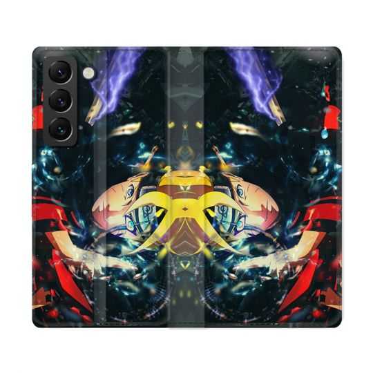 Housse Cuir Portefeuille Pour Samsung Galaxy S22 Ultra Manga Boruto Eclair