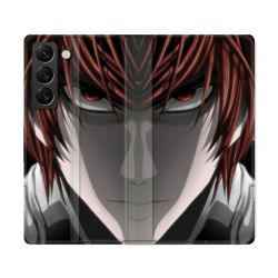 Housse Cuir Portefeuille Pour Samsung Galaxy S22 Ultra Manga Death Note Kira