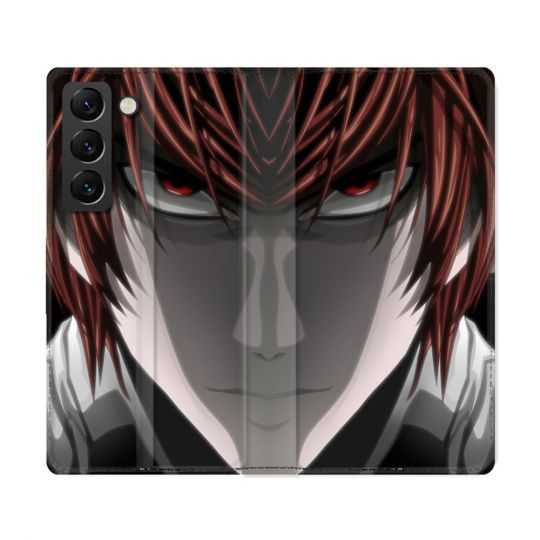 Housse Cuir Portefeuille Pour Samsung Galaxy S22 Ultra Manga Death Note Kira