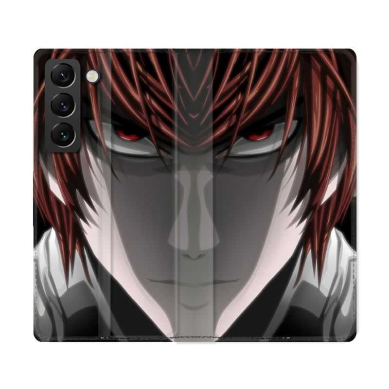 Housse Cuir Portefeuille Pour Samsung Galaxy S22 Ultra Manga Death Note Kira
