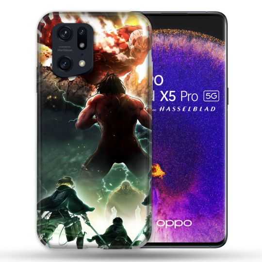 Coque Pour Oppo Find X5 Pro Manga Attaque Titans Combat