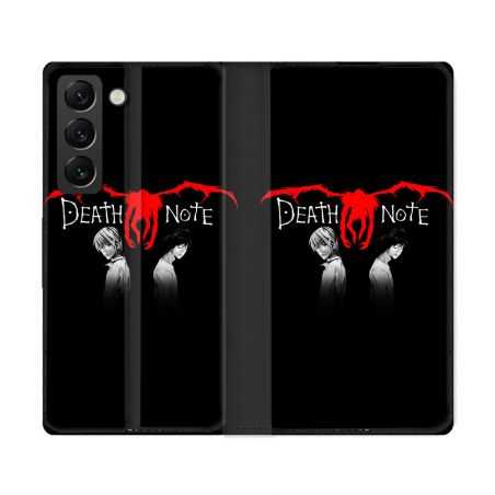 Housse Cuir Portefeuille Pour Samsung Galaxy S22 Ultra Manga Death Note Noir