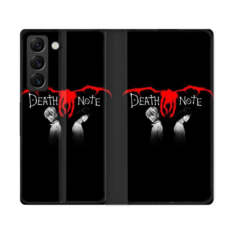 Housse Cuir Portefeuille Pour Samsung Galaxy S22 Ultra Manga Death Note Noir