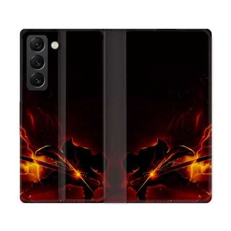 Housse Cuir Portefeuille Pour Samsung Galaxy S22 Ultra Manga Demon Slayer Electric