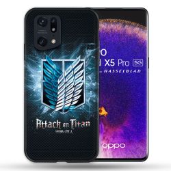 Coque Pour Oppo Find X5 Pro Manga Attaque Titans Noir