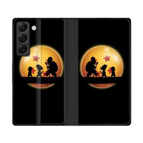 Housse Cuir Portefeuille Pour Samsung Galaxy S22 Ultra Manga Dragon Ball Vintage
