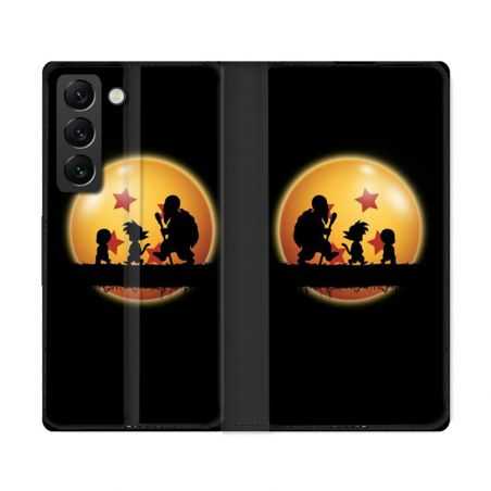 Housse Cuir Portefeuille Pour Samsung Galaxy S22 Ultra Manga Dragon Ball Vintage