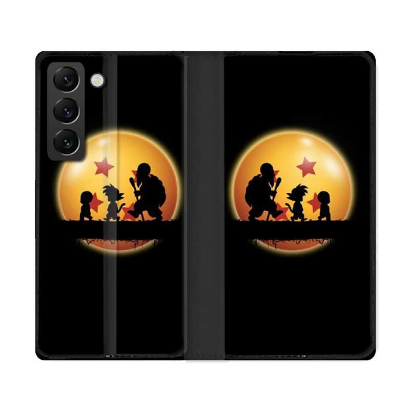 Housse Cuir Portefeuille Pour Samsung Galaxy S22 Ultra Manga Dragon Ball Vintage