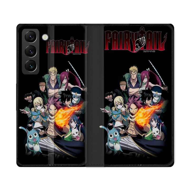 Housse Cuir Portefeuille Pour Samsung Galaxy S22 Ultra Manga Fairy Tail Logo Team