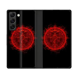 Housse Cuir Portefeuille Pour Samsung Galaxy S22 Ultra Manga Fullmetal Alchemist Logo