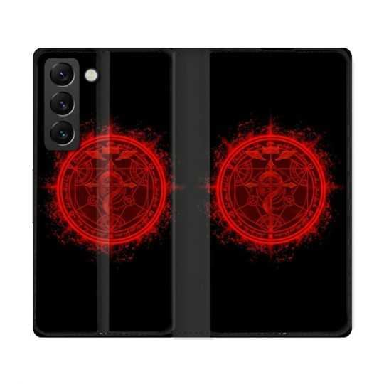 Housse Cuir Portefeuille Pour Samsung Galaxy S22 Ultra Manga Fullmetal Alchemist Logo
