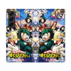 Housse Cuir Portefeuille Pour Samsung Galaxy S22 Ultra Manga My Hero Academia Affiche