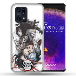 Coque Pour Oppo Find X5 Pro Manga Demon Slayer Blanc