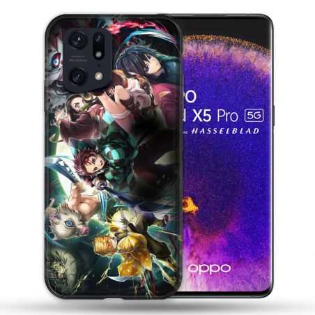 Coque Pour Oppo Find X5 Pro Manga Demon Slayer Groupe