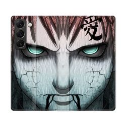 Housse Cuir Portefeuille Pour Samsung Galaxy S22 Ultra Manga Naruto Gaara