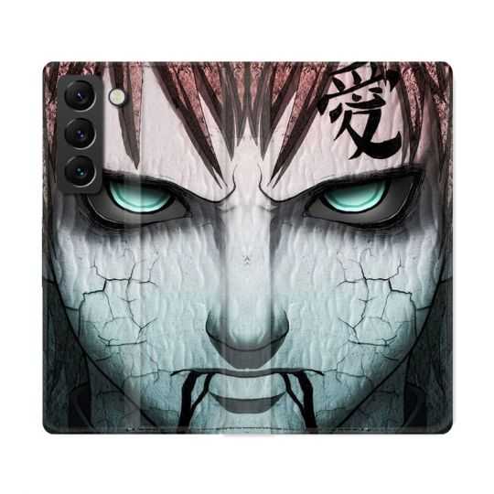 Housse Cuir Portefeuille Pour Samsung Galaxy S22 Ultra Manga Naruto Gaara