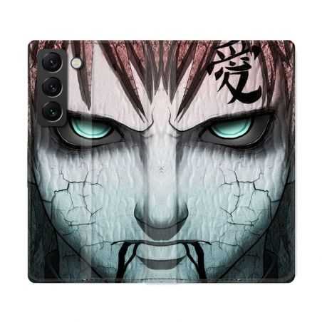 Housse Cuir Portefeuille Pour Samsung Galaxy S22 Ultra Manga Naruto Gaara