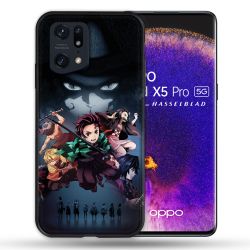 Coque Pour Oppo Find X5 Pro Manga Demon Slayer Noir