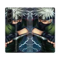 Housse Cuir Portefeuille Pour Samsung Galaxy S22 Ultra Manga Naruto Kakashi