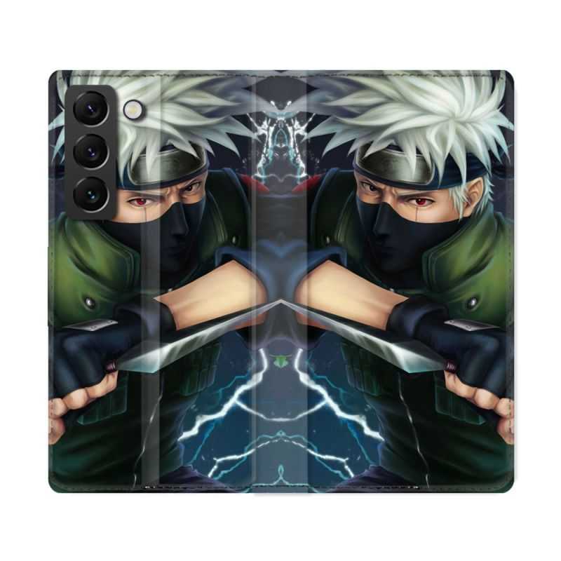Housse Cuir Portefeuille Pour Samsung Galaxy S22 Ultra Manga Naruto Kakashi