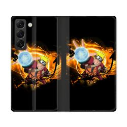 Housse Cuir Portefeuille Pour Samsung Galaxy S22 Ultra Manga Naruto Noir